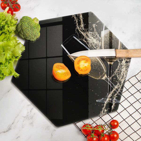 Chopping board glass Champagne glasses