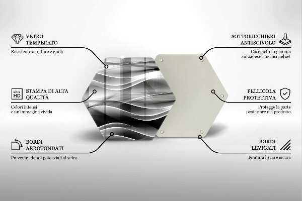 Chopping board glass Abstraction mild lines