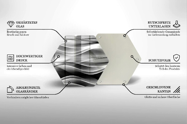 Chopping board glass Abstraction mild lines