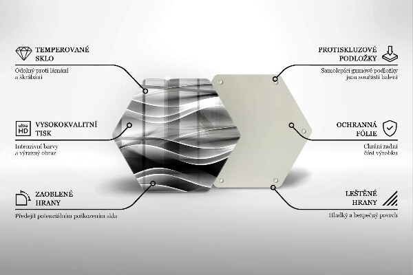 Chopping board glass Abstraction mild lines