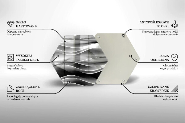 Chopping board glass Abstraction mild lines