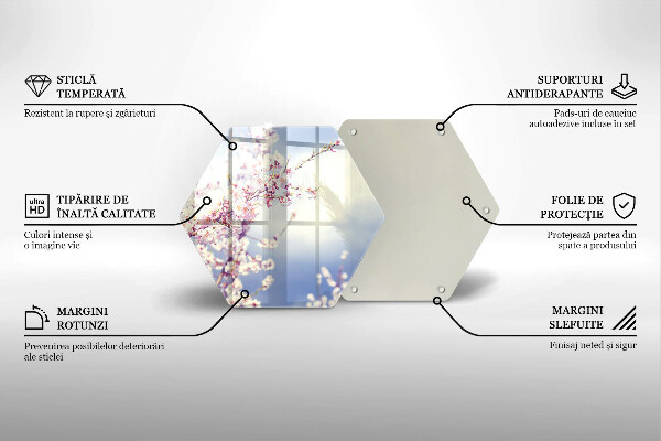 Chopping board glass A blooming tree