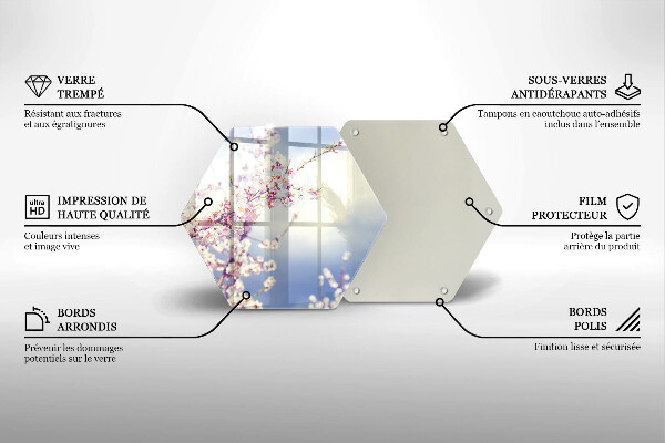 Chopping board glass A blooming tree