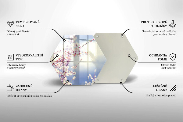 Chopping board glass A blooming tree