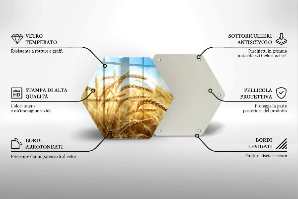 Chopping board glass Cereals in the field