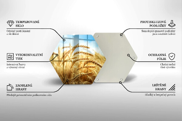 Chopping board glass Cereals in the field