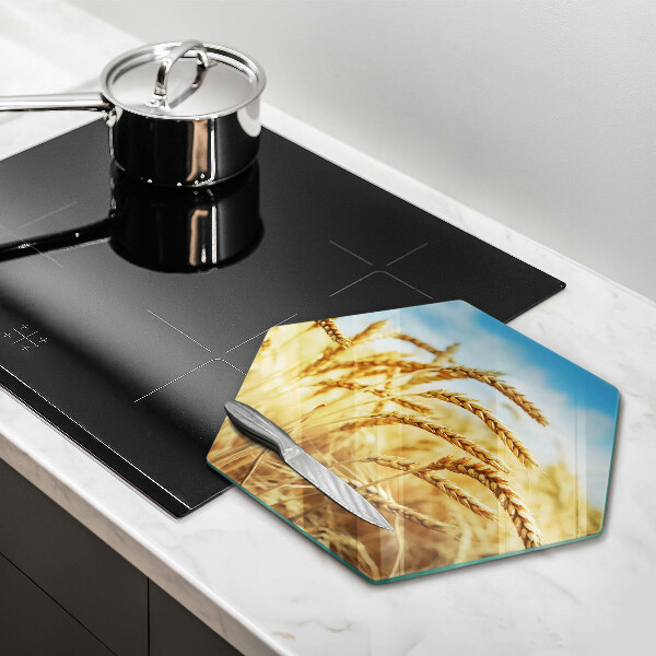 Chopping board glass Cereals in the field