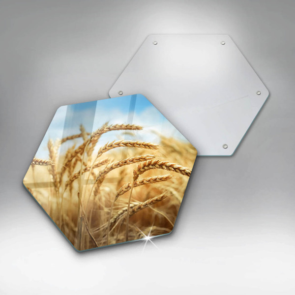 Chopping board glass Cereals in the field