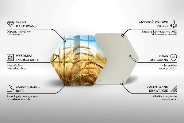 Chopping board glass Cereals in the field