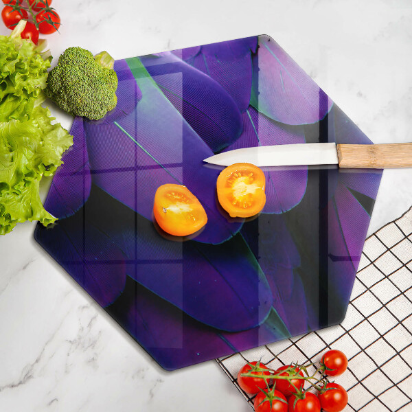 Chopping board glass Neon feathers