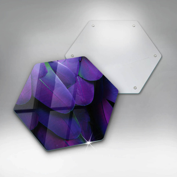 Chopping board glass Neon feathers