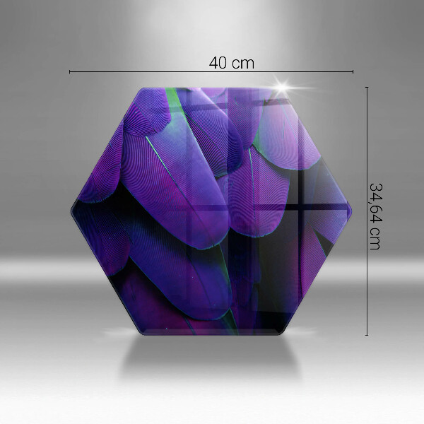 Chopping board glass Neon feathers