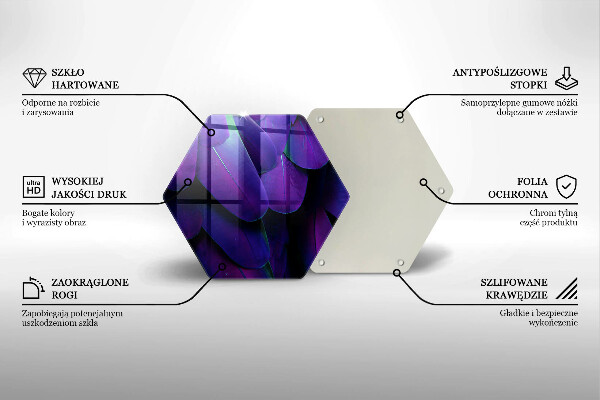 Chopping board glass Neon feathers