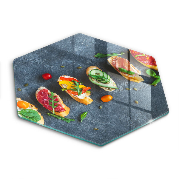 Chopping board glass Colorful Sandwiches