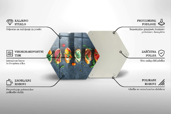 Chopping board glass Colorful Sandwiches