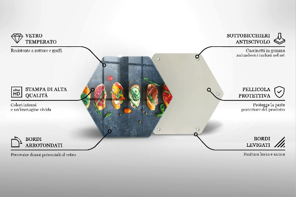 Chopping board glass Colorful Sandwiches