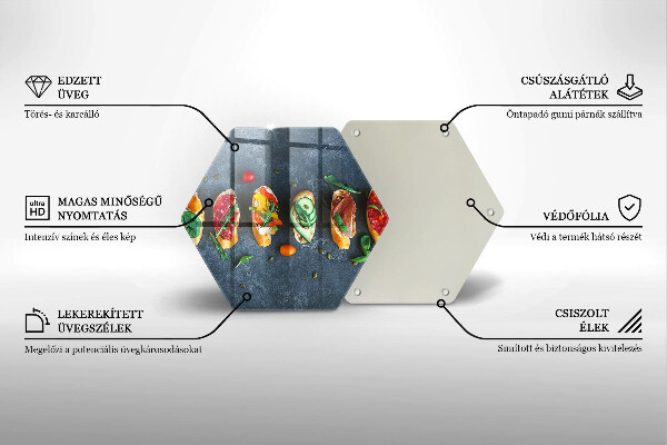 Chopping board glass Colorful Sandwiches