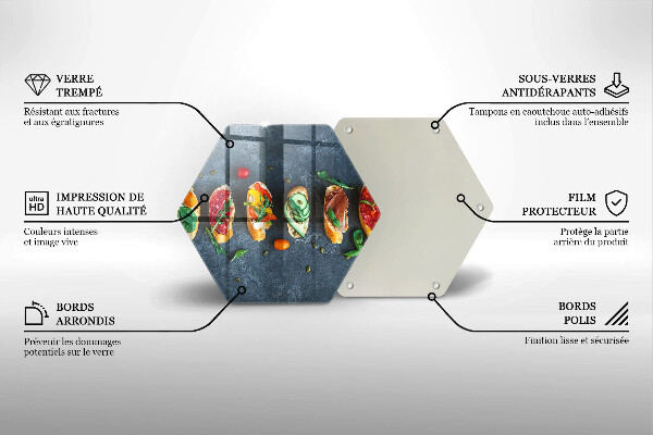 Chopping board glass Colorful Sandwiches