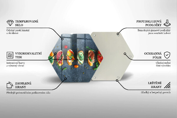 Chopping board glass Colorful Sandwiches