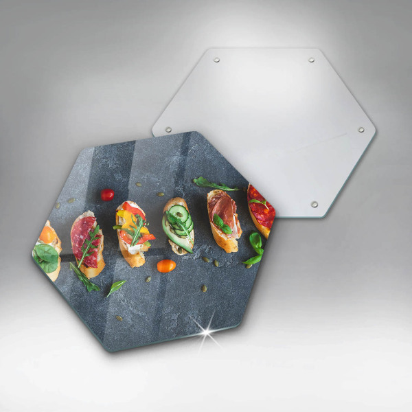 Chopping board glass Colorful Sandwiches
