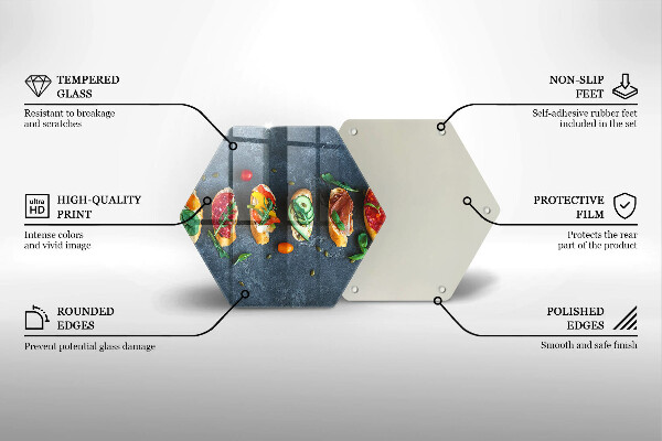 Chopping board glass Colorful Sandwiches