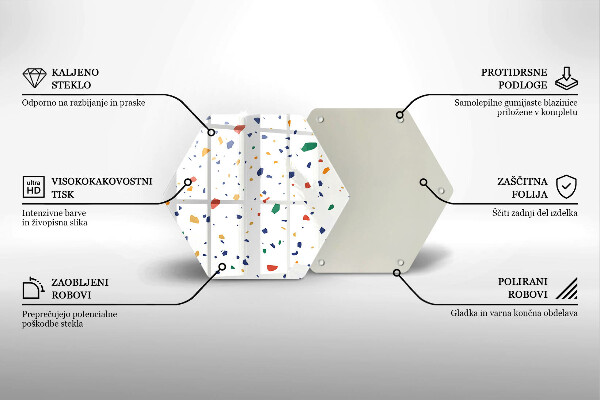 Chopping board glass Colored gres