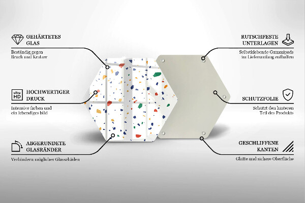 Chopping board glass Colored gres