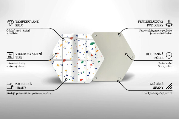 Chopping board glass Colored gres