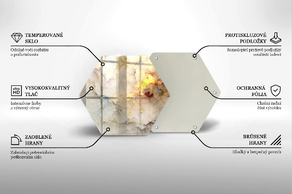 Chopping board glass Marble texture with gold