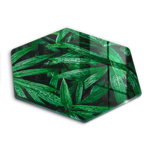 Chopping board glass Plants leaves