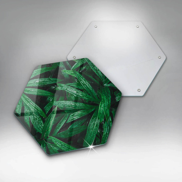 Chopping board glass Plants leaves