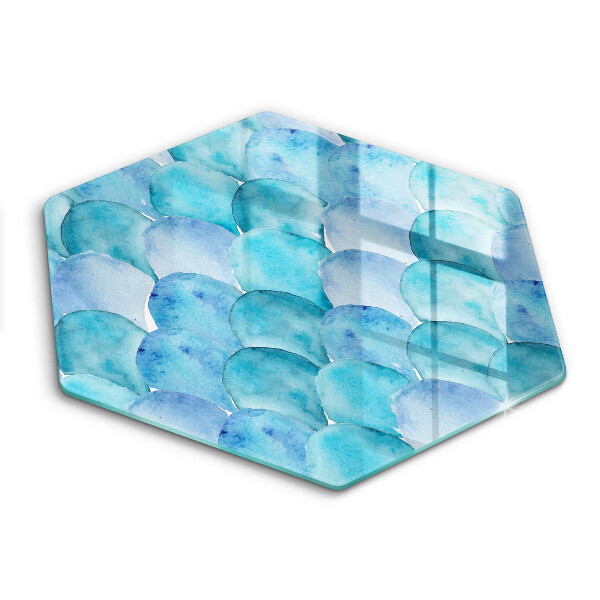 Chopping board glass Watercolor scales