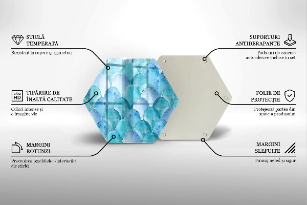 Chopping board glass Watercolor scales