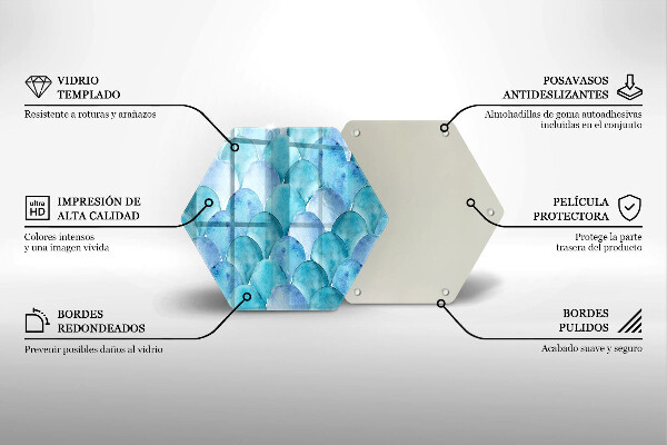Chopping board glass Watercolor scales