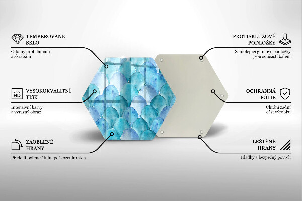 Chopping board glass Watercolor scales