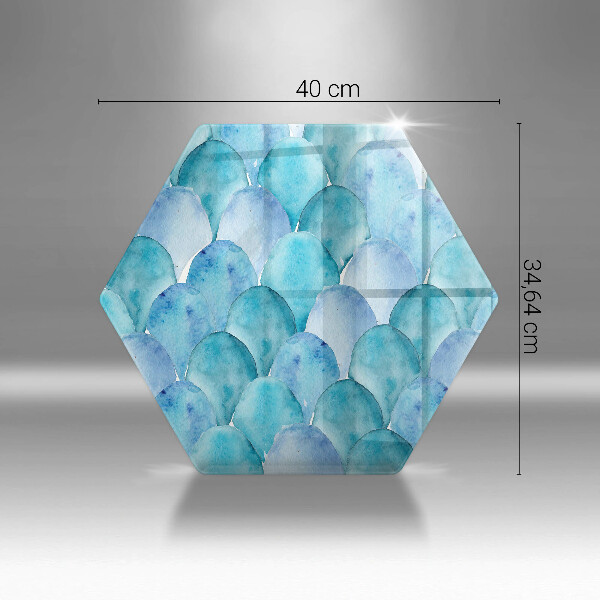 Chopping board glass Watercolor scales