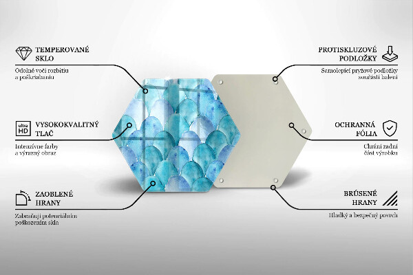 Chopping board glass Watercolor scales