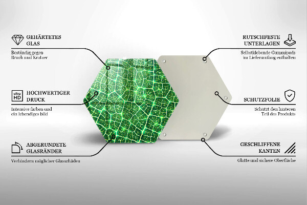 Chopping board glass Leaf structure