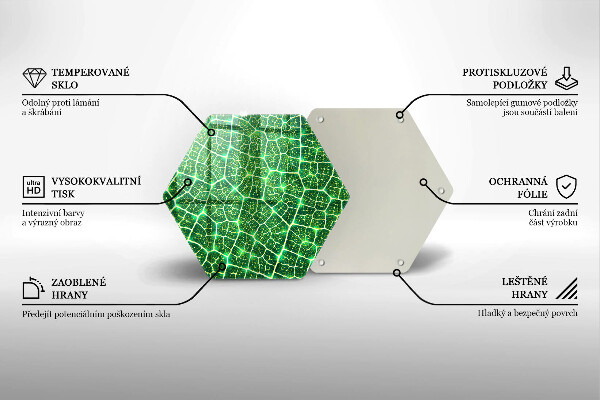 Chopping board glass Leaf structure