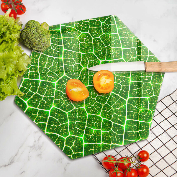 Chopping board glass Leaf structure