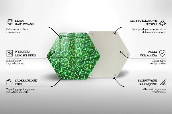 Chopping board glass Leaf structure