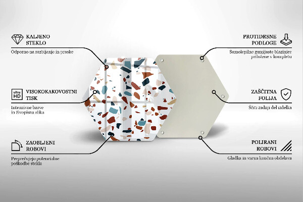 Chopping board glass Decorative stone