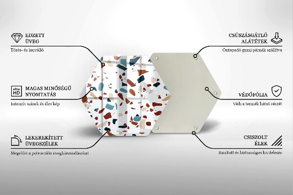 Chopping board glass Decorative stone