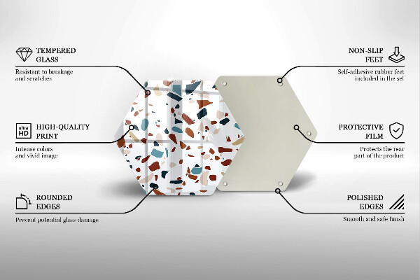 Chopping board glass Decorative stone