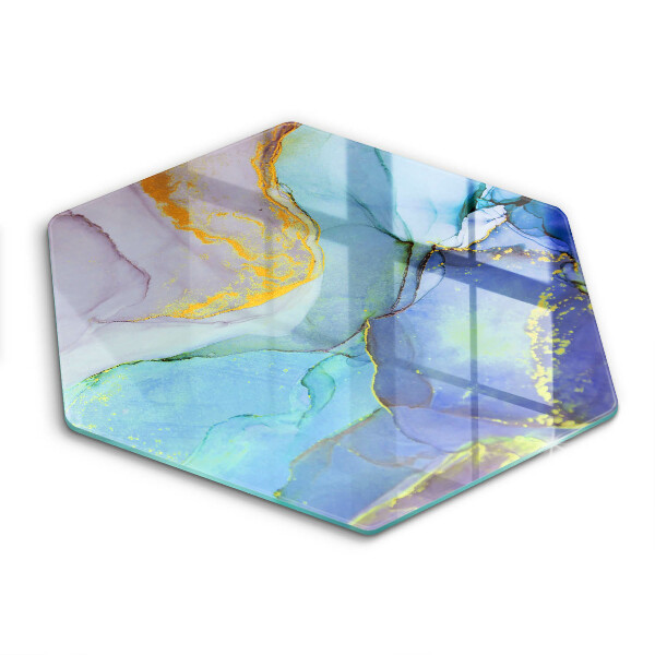 Chopping board glass Cracked stone gold