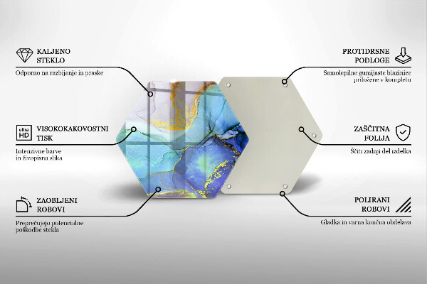 Chopping board glass Cracked stone gold