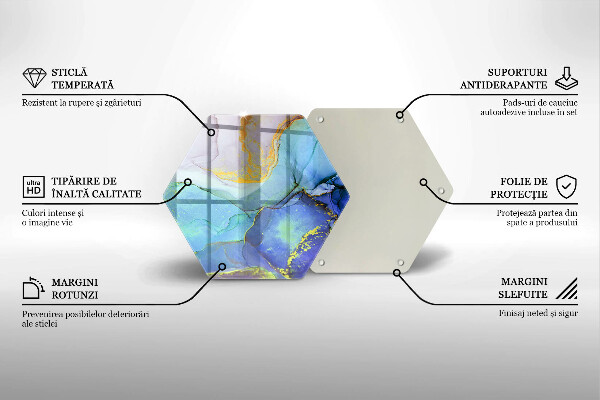 Chopping board glass Cracked stone gold