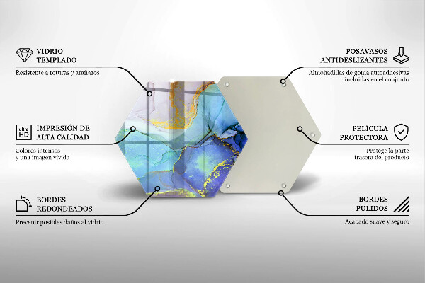 Chopping board glass Cracked stone gold