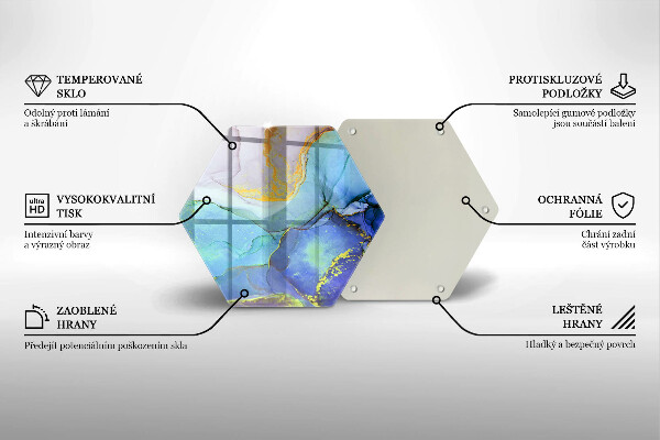 Chopping board glass Cracked stone gold