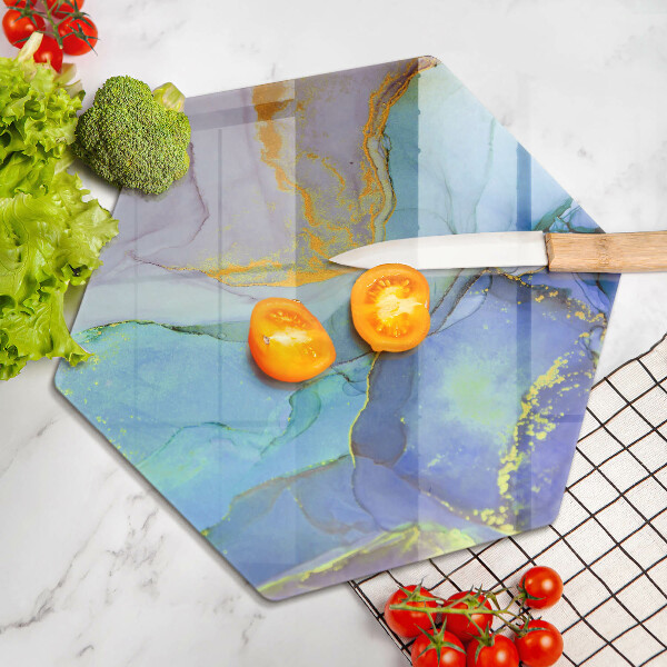 Chopping board glass Cracked stone gold